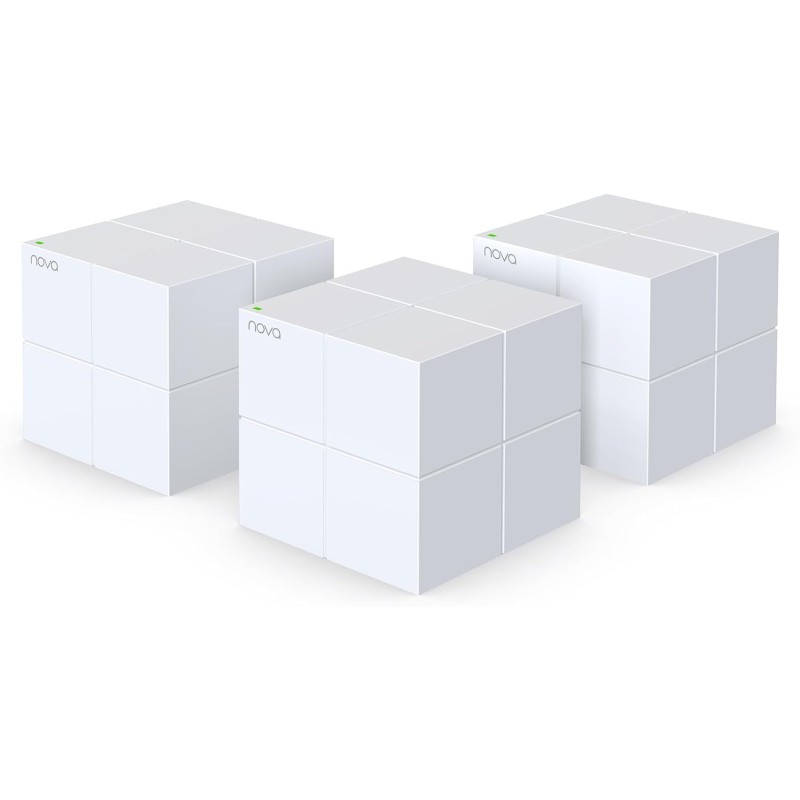 Tenda Nova MW6 WiFi Mesh, Dual Band AC1200, 2 Porte Ethernet Gigabit, Modalità Router e Access Point, Parental Control, 3 Pezzi con Copertura 300m - MW6-3 Pack (500 m², GE)