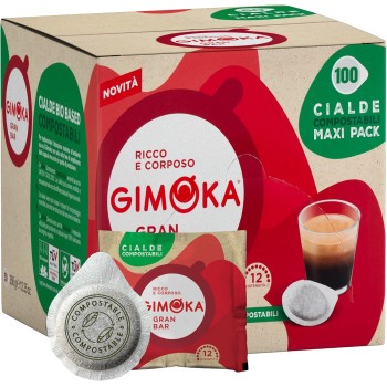 Gimoka - Compatibile Per Easy Serving Espresso - Cialde Ese 44-50 Cialde - Gusto GRAN BAR INTENSO - Intensità 12 - In Carta Compostabile - 1 unità (Confezione da 50)