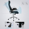 SONGMICS OBN86BK Sedia da ufficio ergonomica, girevole, con braccioli regolabili in altezza, schienale in tela traspirante, nera, 64 x 55 x (117-126,5) cm - Nero