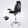 SONGMICS OBN86BK Sedia da ufficio ergonomica, girevole, con braccioli regolabili in altezza, schienale in tela traspirante, nera, 64 x 55 x (117-126,5) cm - Nero