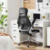 SONGMICS OBN86BK Sedia da ufficio ergonomica, girevole, con braccioli regolabili in altezza, schienale in tela traspirante, nera, 64 x 55 x (117-126,5) cm - Nero