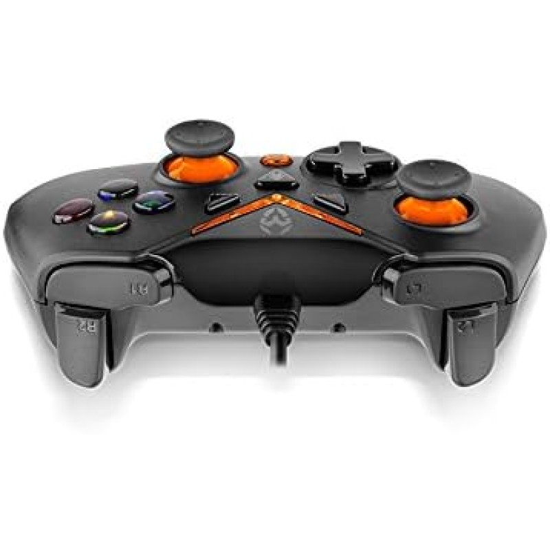 KROM Game controller KEY -NXKROMKEY- Controller cablato e, X-input è Direct - input, Joystick e trigger analogici, turbo, compatibile con PC, Play station 3 è android 4,2, nero