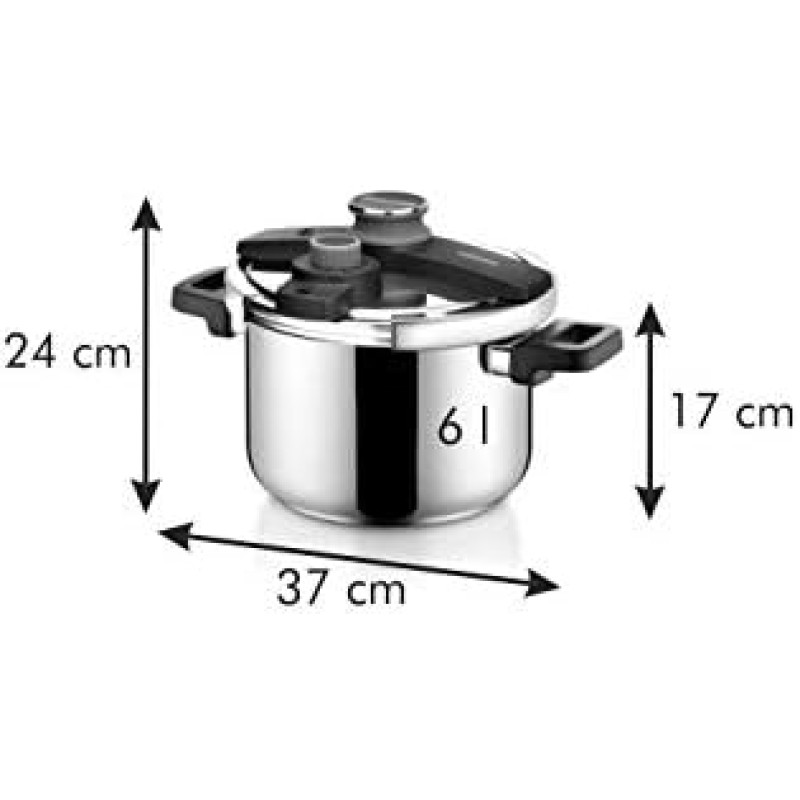 Tescoma 702766 Pentola a Pressione, Acciaio Inossidabile, Argento, 22 cm Tescoma 702766 Pentola a Pressione, Acciaio Inossidabile, Argento, 22 cm