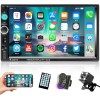 Podofo 2 DIN Autoradio Bluetooth 7 Pollici Touch Screen Dulica Schermo per Android/iOS Radio FM USB AUX-in SD/TF 2Din Auto Lettore multimediale +Fotocamera+Telecomando