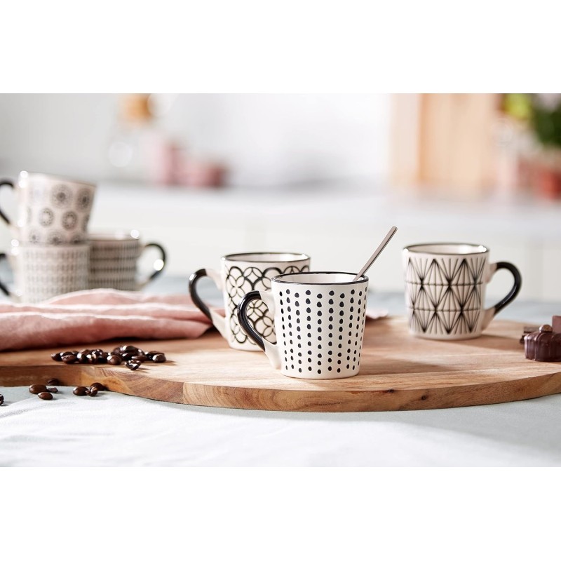 H&h set 6 tazze caff vhera in stoneware cc 90