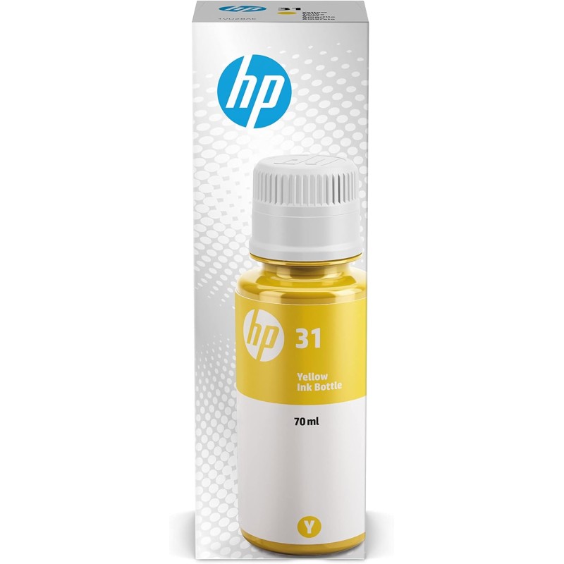 HP 31 1VU28AE, Flacone di Inchiostro Termico Originale da 8.000 Pagine, Compatibile con Stampanti senza Cartucce Smart Tank 100, 300, 400, 500, 600, Giallo - Giallo