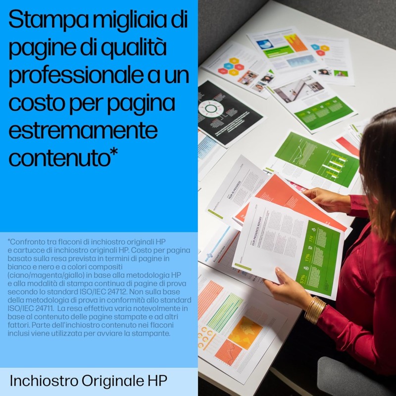 HP 31 1VU28AE, Flacone di Inchiostro Termico Originale da 8.000 Pagine, Compatibile con Stampanti senza Cartucce Smart Tank 100, 300, 400, 500, 600, Giallo - Giallo