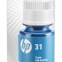 HP 31 1VU26AE, Flacone di Inchiostro Termico Originale da 8.000 Pagine, Compatibile con Stampanti senza Cartucce Smart Tank 100, 300, 400, 500, 600, Ciano - Ciano