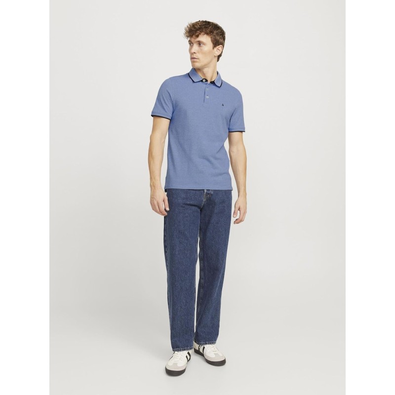 JACK & JONES Polo Plain Shirt Collar Polo - XS Bright Cobalt JACK & JONES Polo Plain Shirt Collar Polo - XS Bright Cobalt