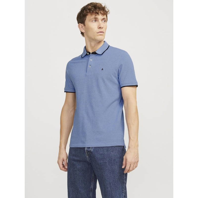 JACK & JONES Polo Plain Shirt Collar Polo - XS Bright Cobalt JACK & JONES Polo Plain Shirt Collar Polo - XS Bright Cobalt