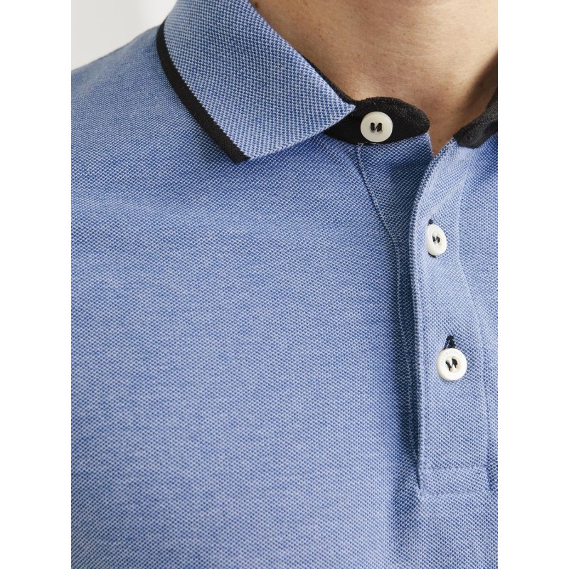 JACK & JONES Polo Plain Shirt Collar Polo - XS Bright Cobalt JACK & JONES Polo Plain Shirt Collar Polo - XS Bright Cobalt