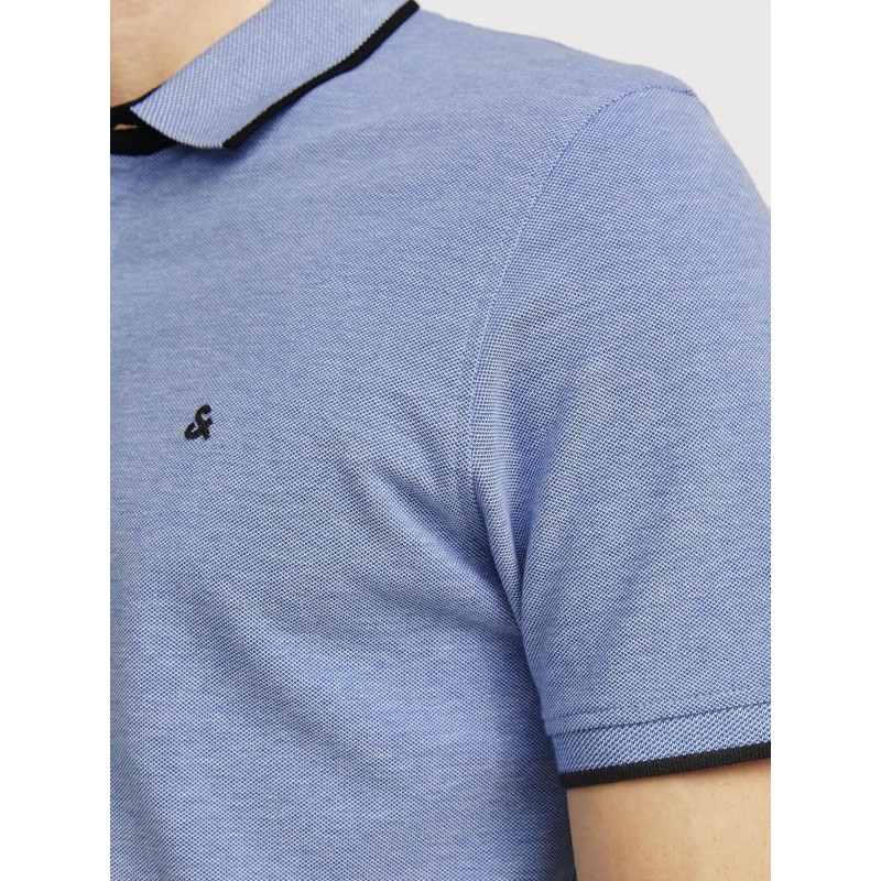 JACK & JONES Polo Plain Shirt Collar Polo - XS Bright Cobalt JACK & JONES Polo Plain Shirt Collar Polo - XS Bright Cobalt