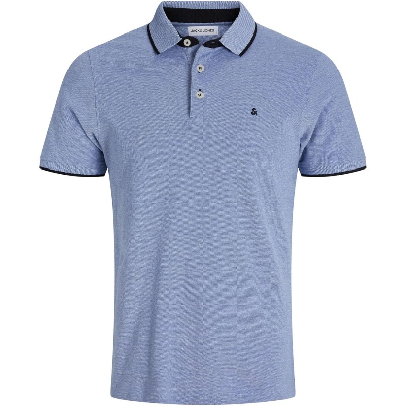JACK & JONES Polo Plain Shirt Collar Polo - XS Bright Cobalt JACK & JONES Polo Plain Shirt Collar Polo - XS Bright Cobalt