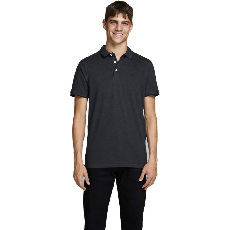 JACK & JONES Polo Plain Shirt Collar Polo - S Grigio (Dark Grey Melange Detail: Slim F... JACK & JONES Polo Plain Shirt Collar Polo - S Grigio (Dark Grey Melange Detail: Slim F...