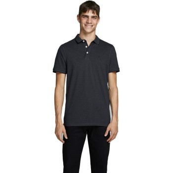 JACK & JONES Polo Plain Shirt Collar Polo - S Grigio (Dark Grey Melange Detail: Slim F...