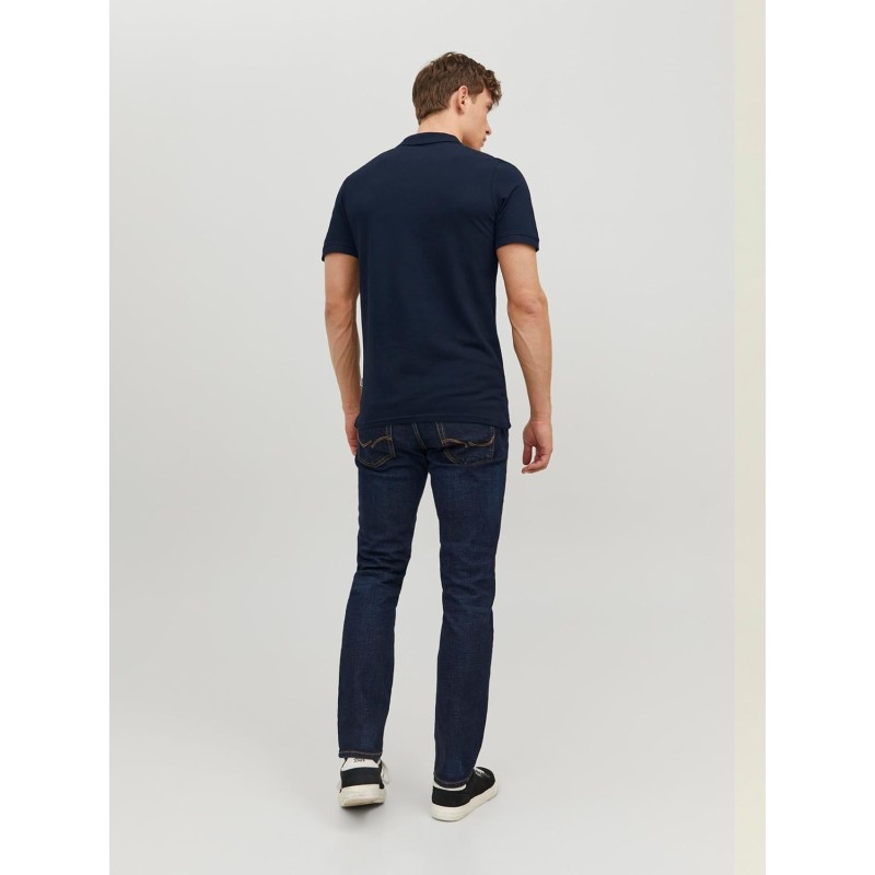 JACK & JONES Polo Plain Shirt Collar Polo - M Blu (Navy Blazer Detail: Slim Fit) JACK & JONES Polo Plain Shirt Collar Polo - M Blu (Navy Blazer Detail: Slim Fit)
