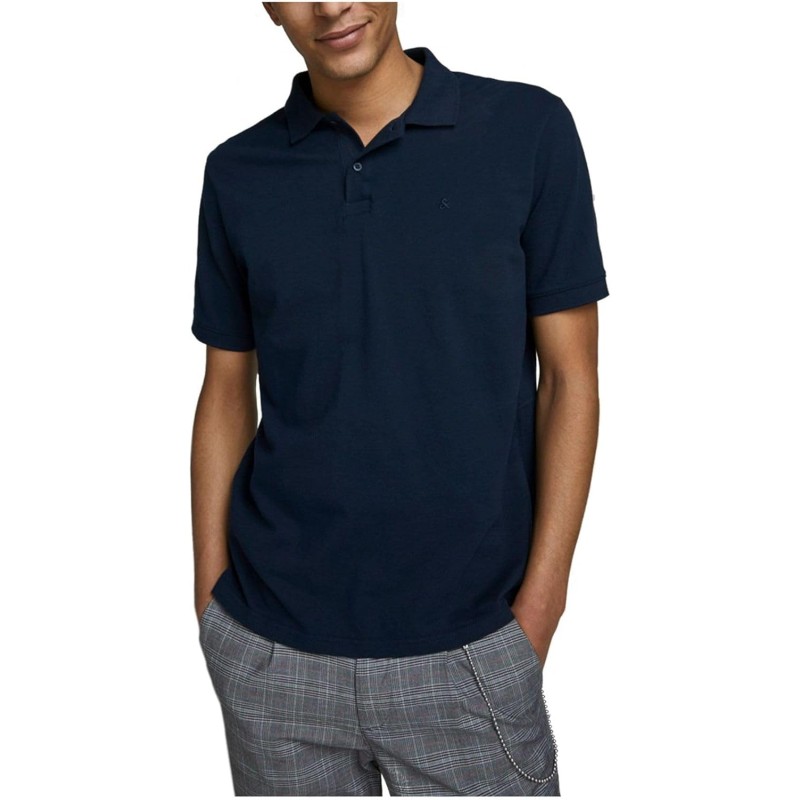 JACK & JONES Polo Plain Shirt Collar Polo - M Blu (Navy Blazer Detail: Slim Fit) JACK & JONES Polo Plain Shirt Collar Polo - M Blu (Navy Blazer Detail: Slim Fit)