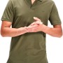 JACK & JONES Polo Plain Shirt Collar Polo - M Verde (Olive Night Detail: Slim Fit)