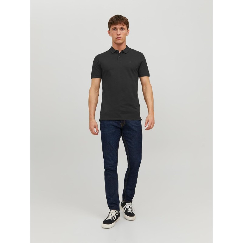 JACK & JONES Polo Plain Shirt Collar Polo - M Nero (Black Detail: Slim Fit) JACK & JONES Polo Plain Shirt Collar Polo - M Nero (Black Detail: Slim Fit)
