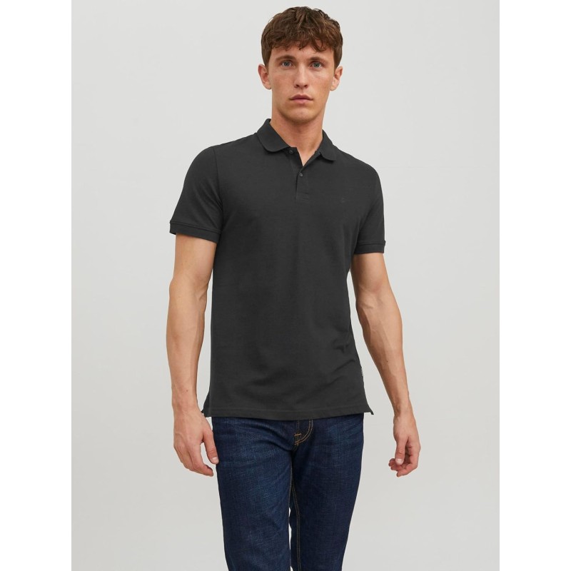 JACK & JONES Polo Plain Shirt Collar Polo - M Nero (Black Detail: Slim Fit) JACK & JONES Polo Plain Shirt Collar Polo - M Nero (Black Detail: Slim Fit)