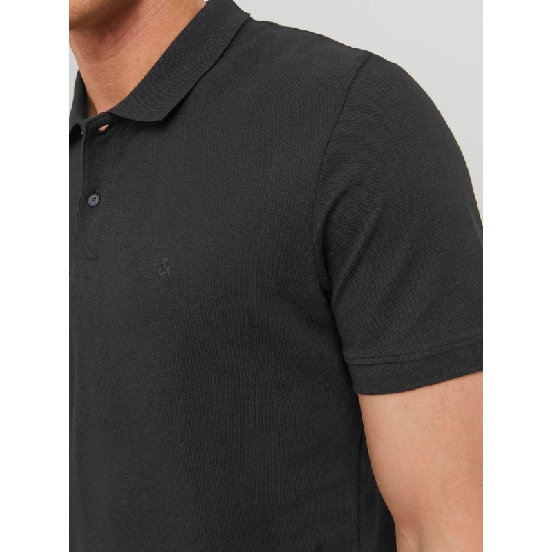 JACK & JONES Polo Plain Shirt Collar Polo - M Nero (Black Detail: Slim Fit) JACK & JONES Polo Plain Shirt Collar Polo - M Nero (Black Detail: Slim Fit)