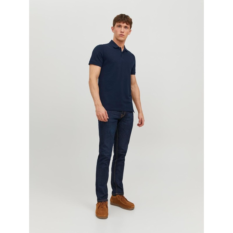 JACK & JONES Polo Plain Shirt Collar Polo - L Blu (Navy Blazer Detail: Slim Fit) JACK & JONES Polo Plain Shirt Collar Polo - L Blu (Navy Blazer Detail: Slim Fit)