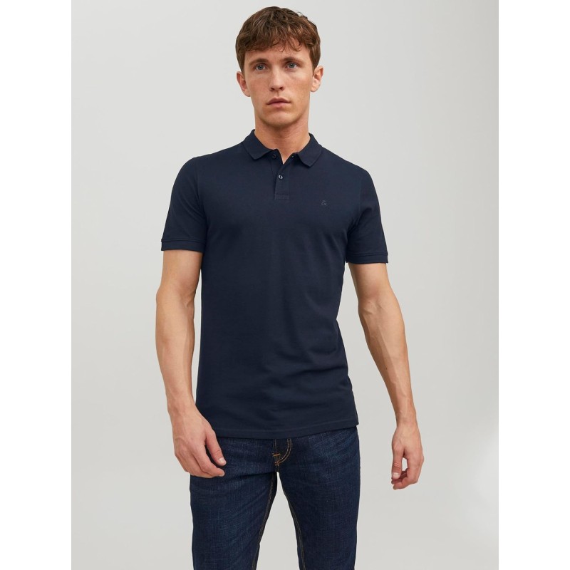 JACK & JONES Polo Plain Shirt Collar Polo - L Blu (Navy Blazer Detail: Slim Fit) JACK & JONES Polo Plain Shirt Collar Polo - L Blu (Navy Blazer Detail: Slim Fit)