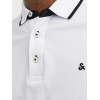 JACK & JONES Polo Plain Shirt Collar Polo - XXL Bianco (White Detail: Slim Fit) JACK & JONES Polo Plain Shirt Collar Polo - XXL Bianco (White Detail: Slim Fit)