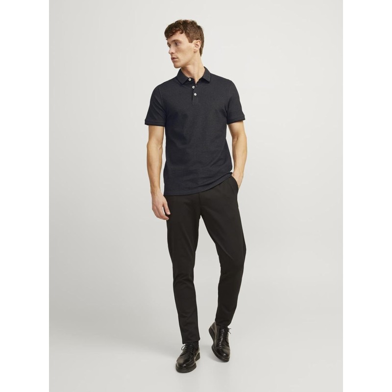 JACK & JONES Polo Plain Shirt Collar Polo - M Grigio (Dark Grey Melange Detail: Slim Fit - Melange) JACK & JONES Polo Plain Shirt Collar Polo - M Grigio (Dark Grey Melange Detail: Slim Fit - Melange)