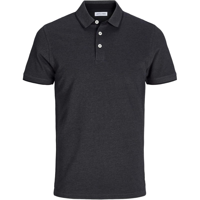 JACK & JONES Polo Plain Shirt Collar Polo - M Grigio (Dark Grey Melange Detail: Slim Fit - Melange) JACK & JONES Polo Plain Shirt Collar Polo - M Grigio (Dark Grey Melange Detail: Slim Fit - Melange)