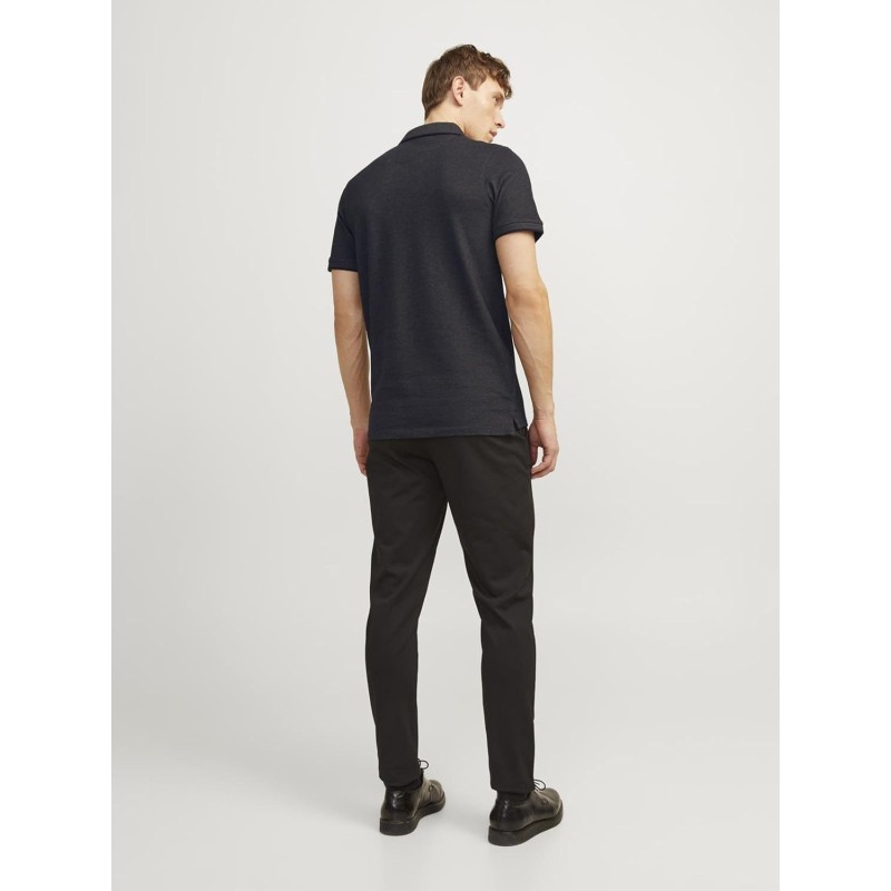 JACK & JONES Polo Plain Shirt Collar Polo - XXL Grigio (Dark Grey Melange Detail: Slim Fit - Melange) JACK & JONES Polo Plain Shirt Collar Polo - XXL Grigio (Dark Grey Melange Detail: Slim Fit - Melange)