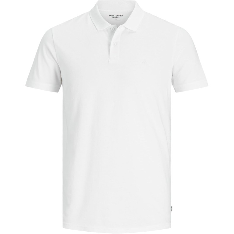 JACK & JONES Polo Plain Shirt Collar Polo - L Bianco (White Detail: Slim Fit) JACK & JONES Polo Plain Shirt Collar Polo - L Bianco (White Detail: Slim Fit)