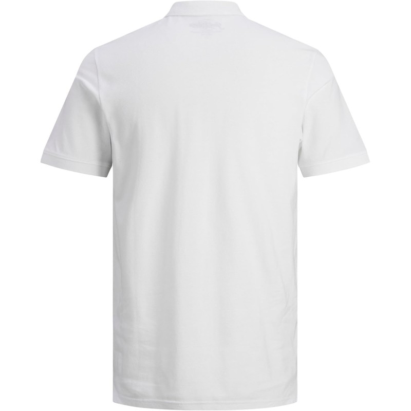 JACK & JONES Polo Plain Shirt Collar Polo - L Bianco (White Detail: Slim Fit) JACK & JONES Polo Plain Shirt Collar Polo - L Bianco (White Detail: Slim Fit)
