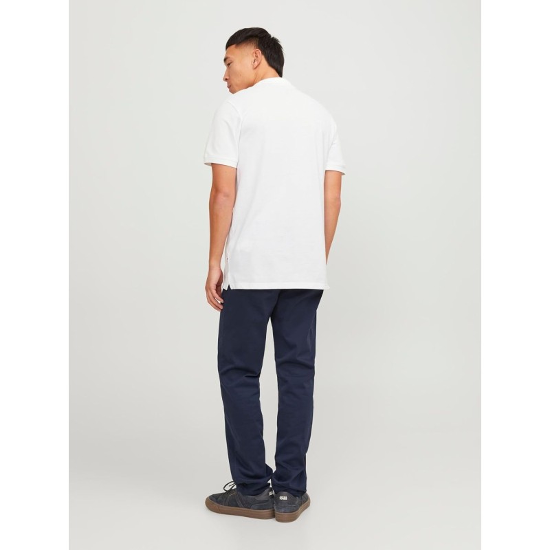JACK & JONES Polo Plain Shirt Collar Polo - L Bianco (White Detail: Slim Fit) JACK & JONES Polo Plain Shirt Collar Polo - L Bianco (White Detail: Slim Fit)