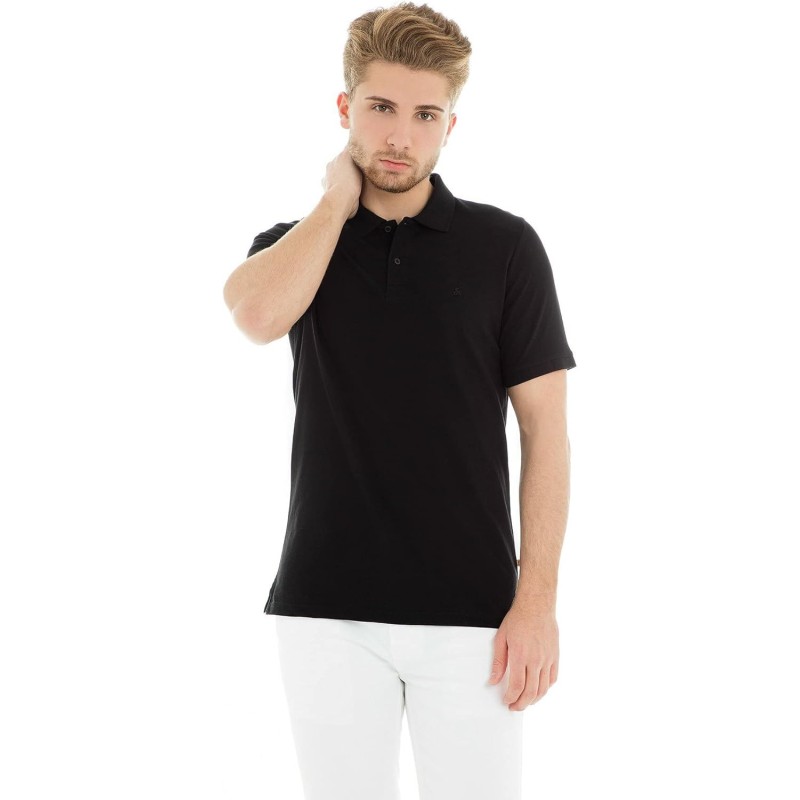 JACK & JONES Polo Plain Shirt Collar Polo - XS Nero (Black Detail: Slim Fit) JACK & JONES Polo Plain Shirt Collar Polo - XS Nero (Black Detail: Slim Fit)