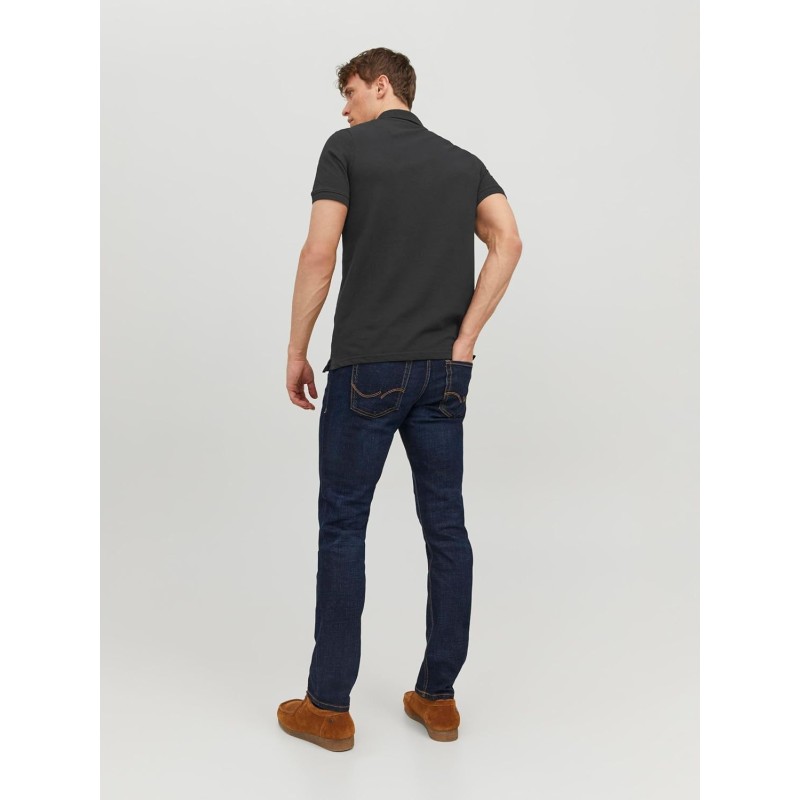 JACK & JONES Polo Plain Shirt Collar Polo - XS Nero (Black Detail: Slim Fit) JACK & JONES Polo Plain Shirt Collar Polo - XS Nero (Black Detail: Slim Fit)
