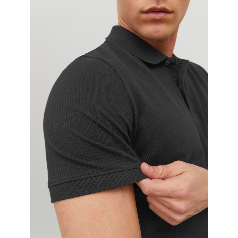 JACK & JONES Polo Plain Shirt Collar Polo - XS Nero (Black Detail: Slim Fit) JACK & JONES Polo Plain Shirt Collar Polo - XS Nero (Black Detail: Slim Fit)