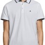 JACK & JONES Polo Plain Shirt Collar Polo - S Bianco (White Detail: Slim Fit)