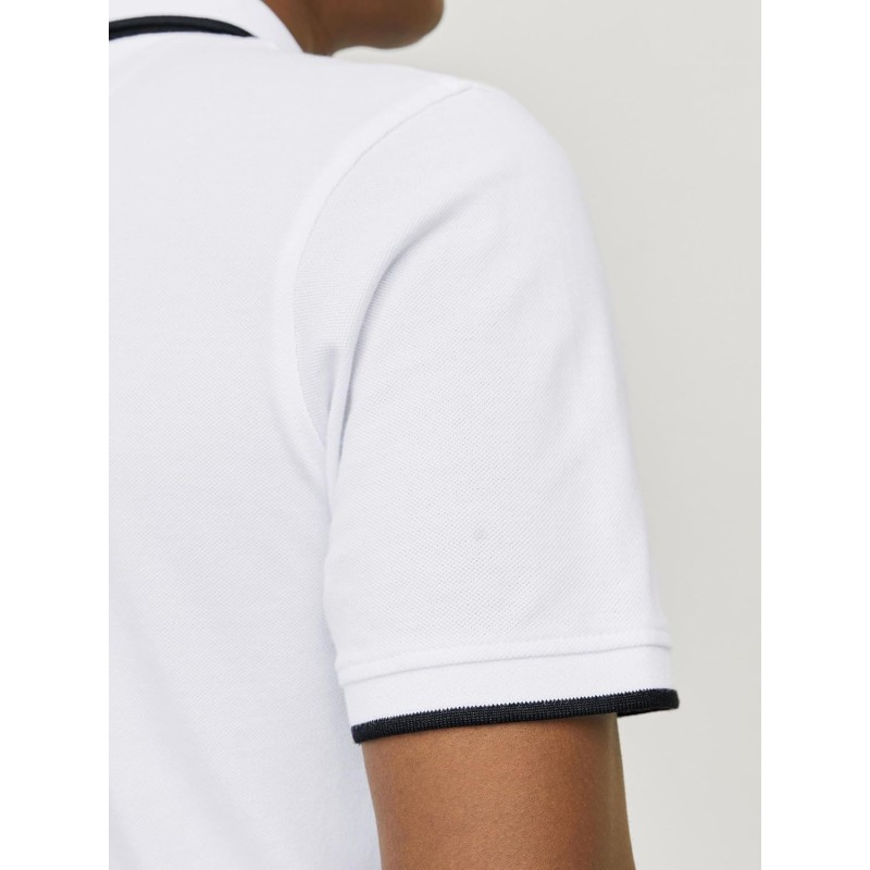 JACK & JONES Polo Plain Shirt Collar Polo - M Bianco (White Detail: Slim Fit) JACK & JONES Polo Plain Shirt Collar Polo - M Bianco (White Detail: Slim Fit)