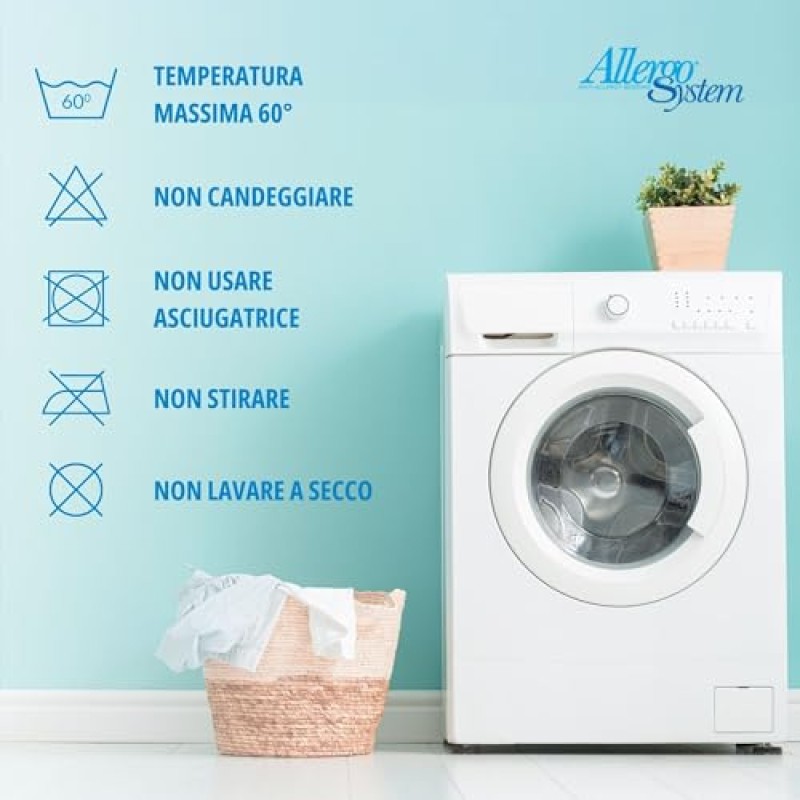 Allergosystem 2pz Federe Copricuscini Letto Matrimoniale Antiacaro 50x80cm - Dispositivo Medico Antiacaro e Anallergico MADE IN ITALY - Linea Nuvola - 50x80 cm (2-Pack)
