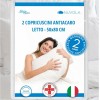 Allergosystem 2pz Federe Copricuscini Letto Matrimoniale Antiacaro 50x80cm - Dispositivo Medico Antiacaro e Anallergico MADE IN ITALY - Linea Nuvola - 50x80 cm (2-Pack)