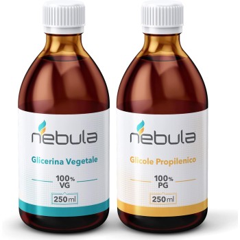 NEBULA vaping lab KIT BASE NEUTRA 500 ML - GLICOLE PROPILENICO + GLICERINA VEGETALE 50VG/50PG