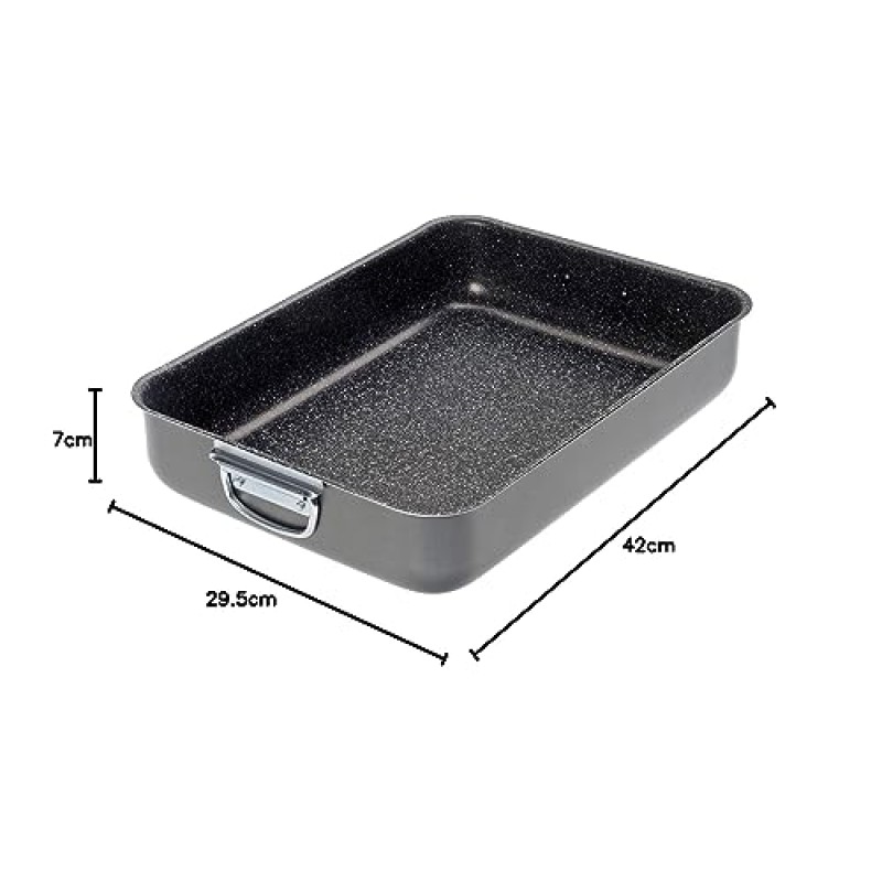 Alluflon Teglia per lasagne Tradition Italy in alluminio, nera, 42 x 29,5 x 7,5 cm - 40x28cm
