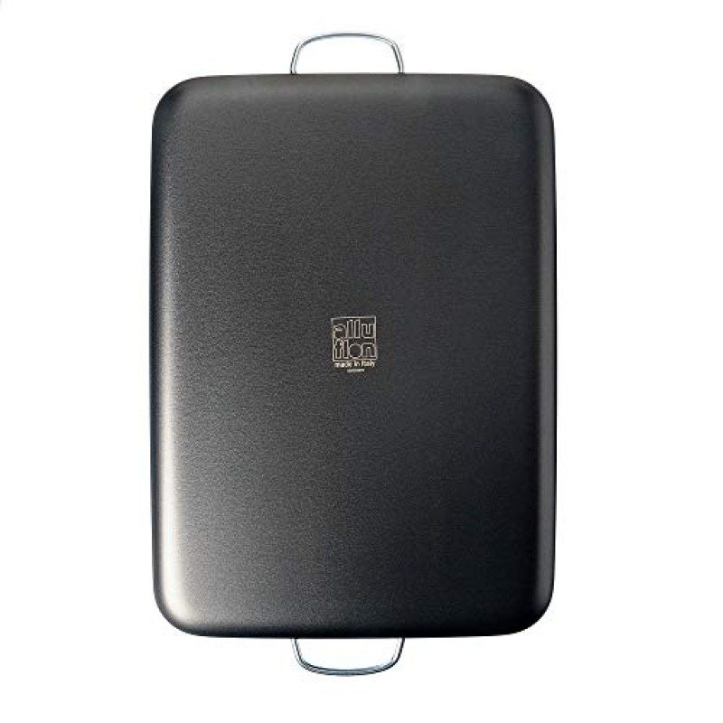 Alluflon Teglia per lasagne Tradition Italy in alluminio, nera, 42 x 29,5 x 7,5 cm - 40x28cm