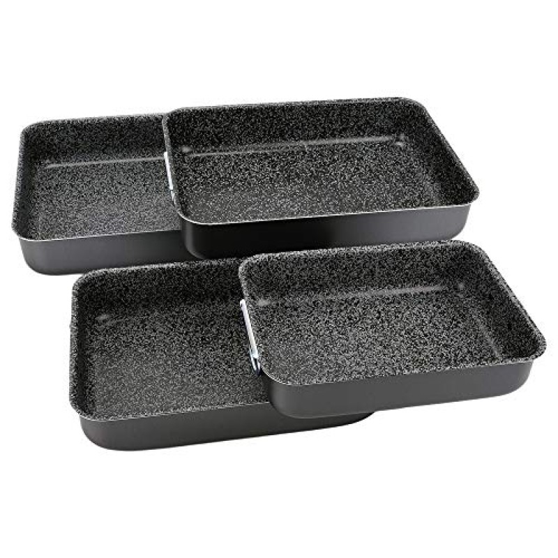 Alluflon Teglia per lasagne Tradition Italy in alluminio, nera, 42 x 29,5 x 7,5 cm - 40x28cm