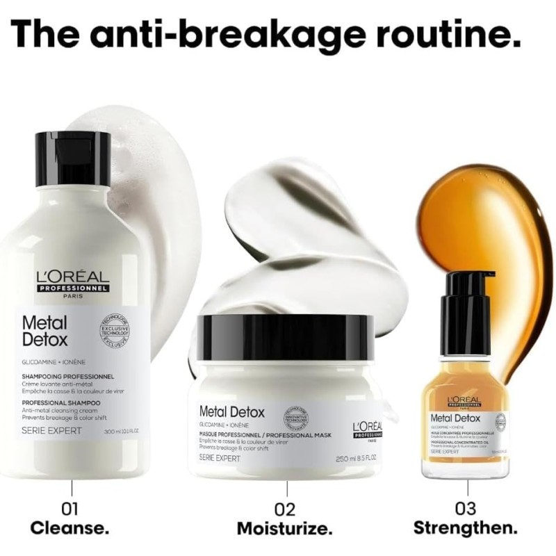 L'Oréal Professionnel Paris | Shampoo Ristrutturante per Tutti i Tipi di Capelli Danneggiati, Rischio di Rottura Ridotto, Colore Protetto, Chioma Lucente&Setosa, Senza Solfati, Metal Detox L'Oréal Professionnel Paris | Shampoo Ristrutturante per Tutti i Tipi di Capelli Danneggiati, Rischio di Rottura Ridotto, Colore Protetto, Chioma Lucente&Setosa, Senza Solfati, Metal Detox
