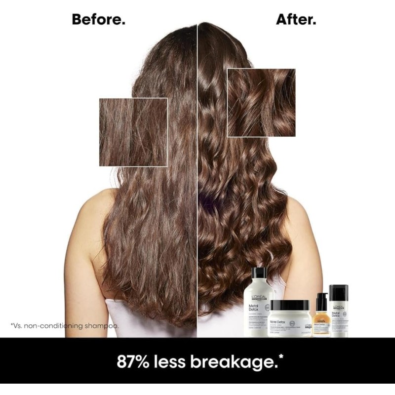 L'Oréal Professionnel Paris | Shampoo Ristrutturante per Tutti i Tipi di Capelli Danneggiati, Rischio di Rottura Ridotto, Colore Protetto, Chioma Lucente&Setosa, Senza Solfati, Metal Detox L'Oréal Professionnel Paris | Shampoo Ristrutturante per Tutti i Tipi di Capelli Danneggiati, Rischio di Rottura Ridotto, Colore Protetto, Chioma Lucente&Setosa, Senza Solfati, Metal Detox