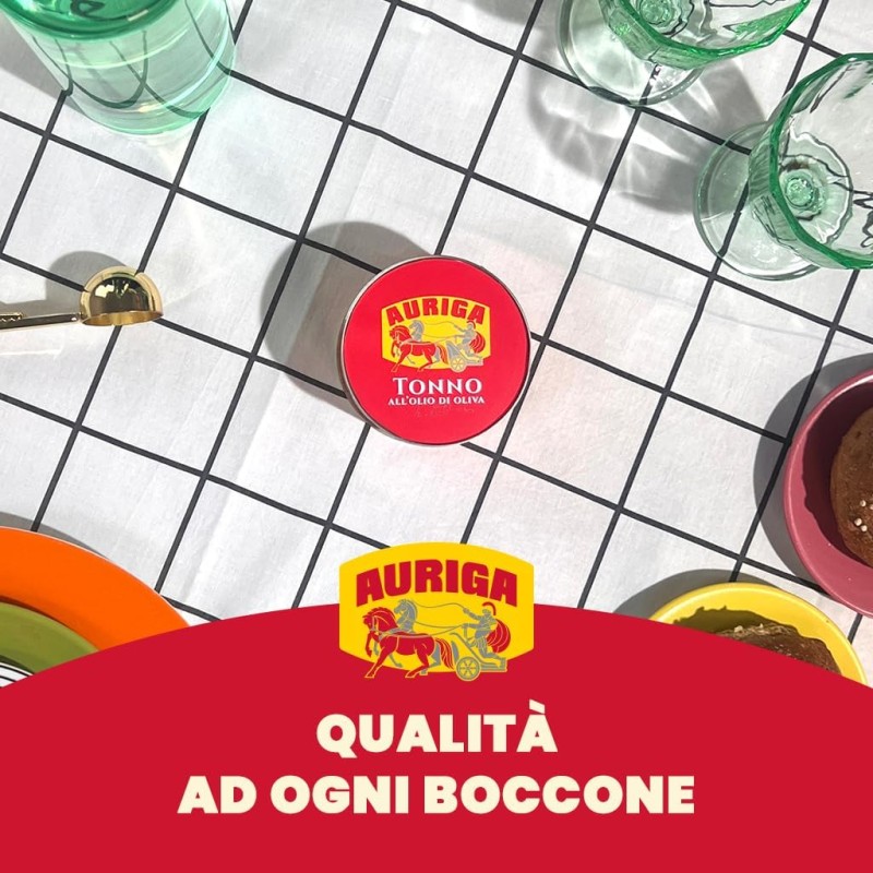 Tonno Auriga leggero 60grx3 all'olio di oliva. Non serve sgocciolare, -50% di grassi. - 180 g (Confezione da 1)
