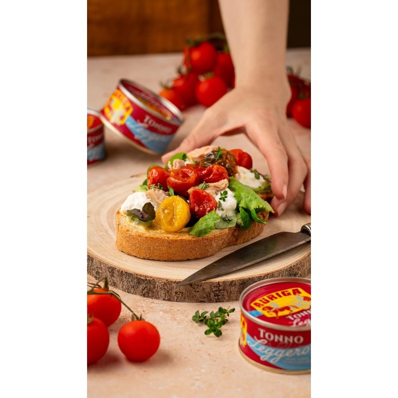 Tonno Auriga leggero 60grx3 all'olio di oliva. Non serve sgocciolare, -50% di grassi. - 180 g (Confezione da 1)