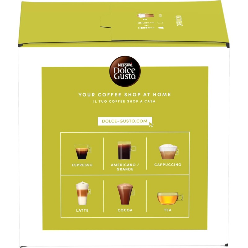 NESCAFÉ DOLCE GUSTO Cappuccino, 6 Confezioni da 16 Capsule (96 Capsule Compatibili Nescafé Dolce Gusto) NESCAFÉ DOLCE GUSTO Cappuccino, 6 Confezioni da 16 Capsule (96 Capsule Compatibili Nescafé Dolce Gusto)